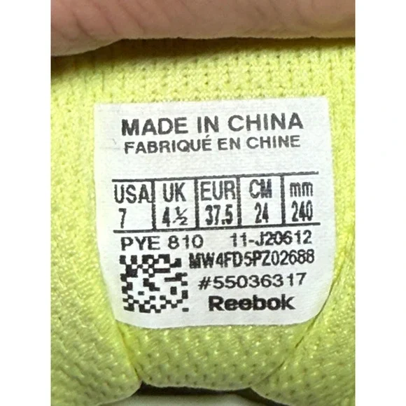 Reebok‎ SmoothFit Women's Running Shoes Gray Yellow Size 7 - Picture 7 of 7